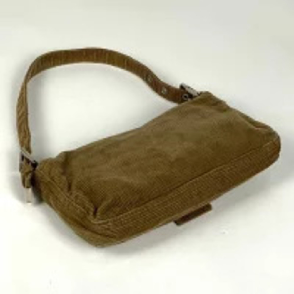 Fendi Baguette Hobo Beige Handbag Corduroy Bag Mamma Zucca
